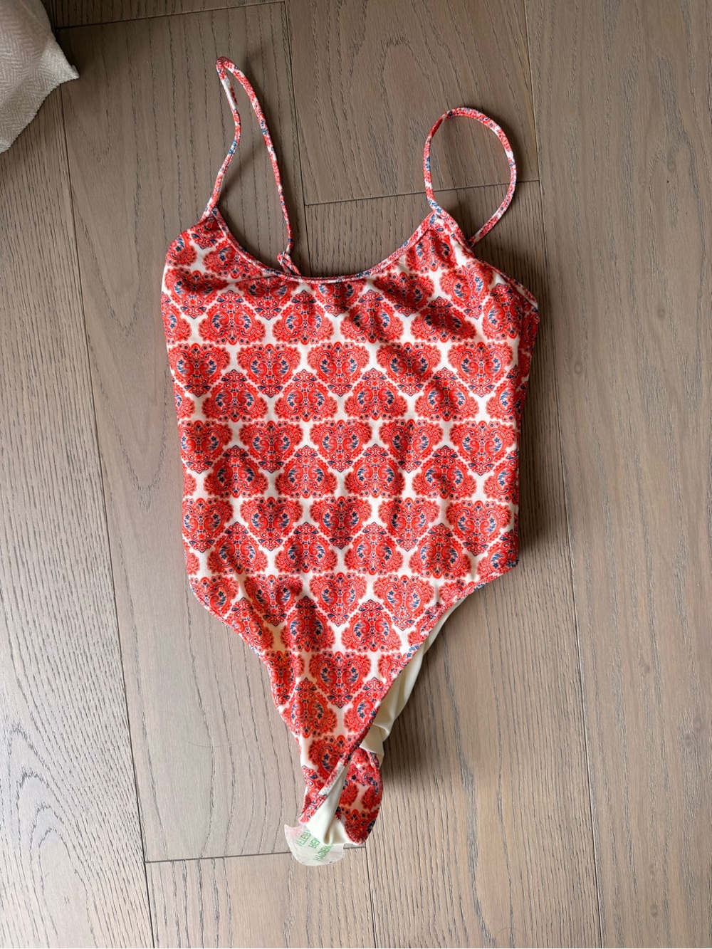 Triangl orange Red Patterned One-Piece Swimsuit